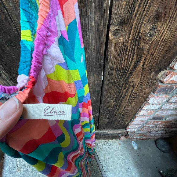 Elan Colorful Striped Halter Dress M - Picture 6 of 8